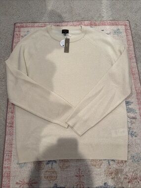 NWT J. Crew 100% cashmere cream knit sweater